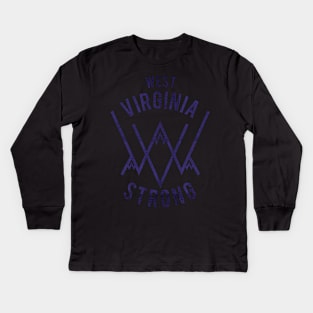 west virginia strong purple Kids Long Sleeve T-Shirt